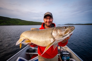 Trevor Montgomery with a nice lake trout from our second night.